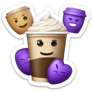 New Year's coffee Starbux with the name Kirill and a purple heart sticker