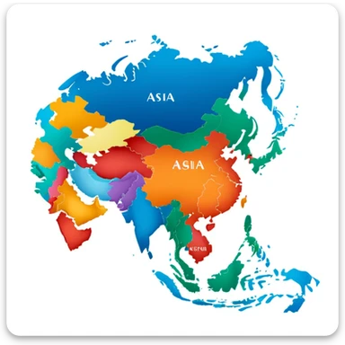 a map of asia sticker