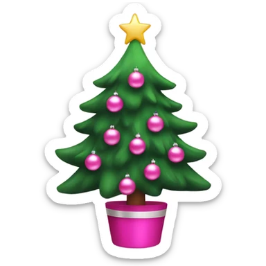 christmas tree with pink decorations sticker