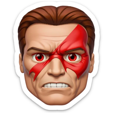 Red eyed half face metalTerminator Arnold Schwarzenegger sticker