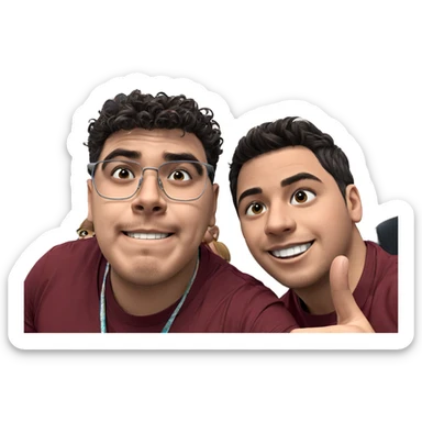 boys posing with smiles sticker