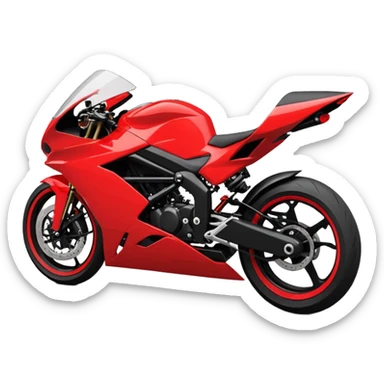 Illustrate a modern sports bike with sharp design & bold colors. sticker