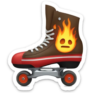 Patines en línea con las ruedas que van a fuego  sticker