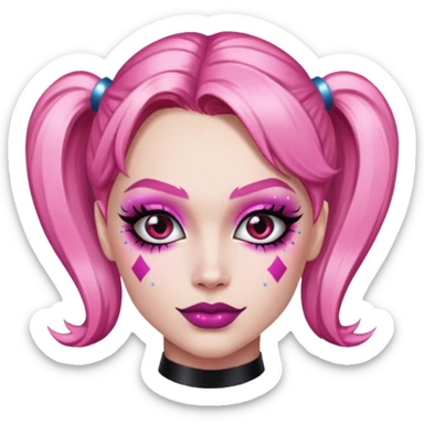 Glitter pink Harley Quinn sticker
