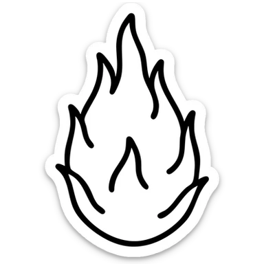 dragon fruit with black outline, no fill sticker