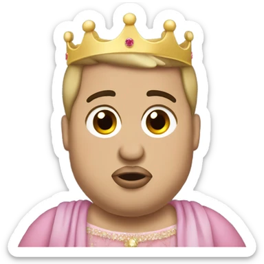 Fat Kanye west in a princess dress sticker