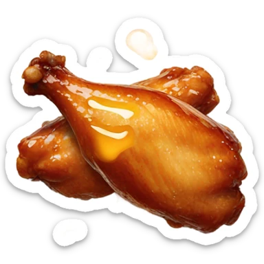 Chicken wings with a honey drizzle  sticker