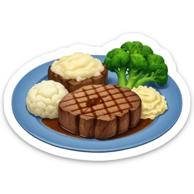 no chicken rather a plate with food including meat and a few side dishes sticker