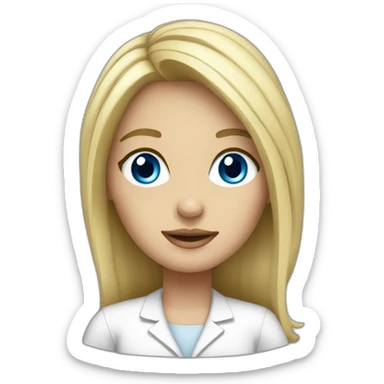 Psycologist girl blonde blue eyes sticker