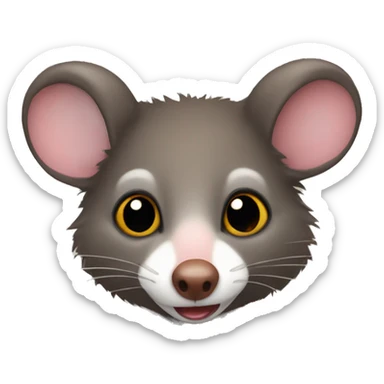 possum brown hearts  sticker