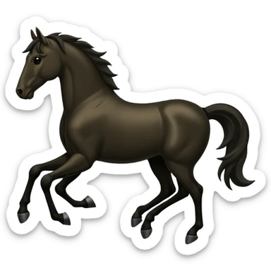 Un cheval blanc avec 4 pattes à l’avant et 4 pattes à l’arrière  sticker