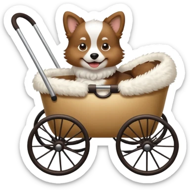 dog in a pram sticker