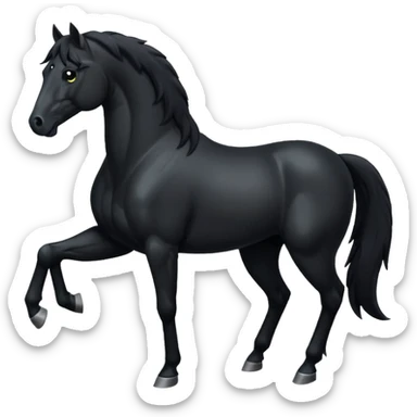 black horse black eyes sticker