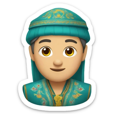 kazakh in national clothes sticker