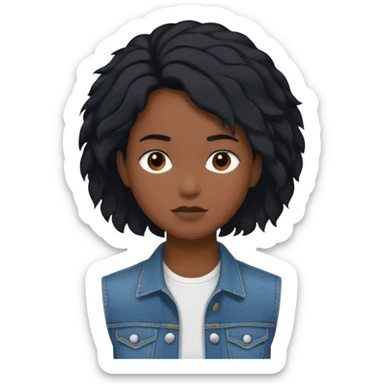 Un personnage noir avec un débardeur blanc et un jean 👖 avec des cheveux court  sticker