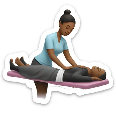 Girl getting back massage sticker