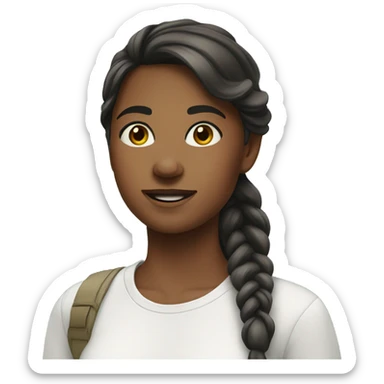 girl in white shirt outdoors sticker