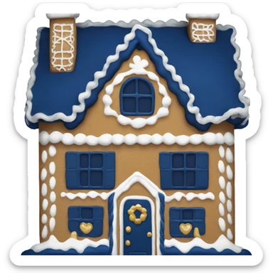 Navy blue gingerbread house  sticker