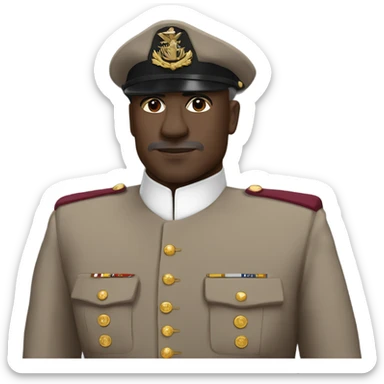 Navy Commander in dress uniform with the colors burgundy and gold sticker