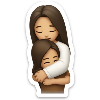 Brunette girl hugging Jesus sticker