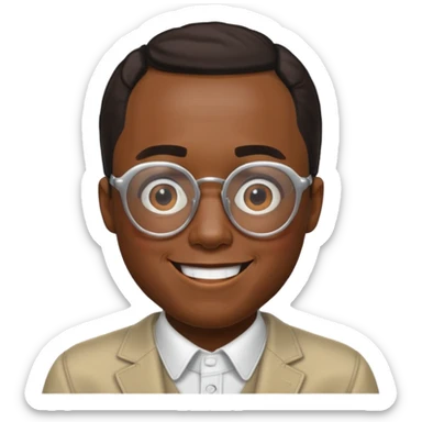 diddy with glasses but white skintone sticker