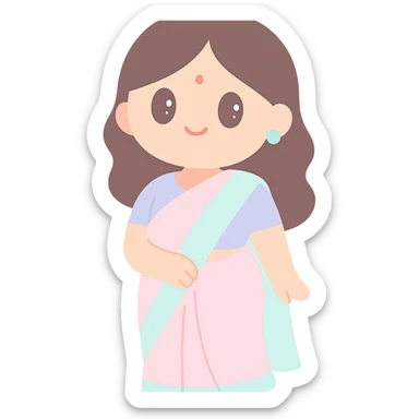 pretty lady in a sari sticker