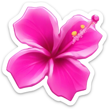 Hot pink crystal hibiscus flower sticker
