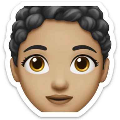 Light skin girl with black hair and blue streaks ￼ sticker