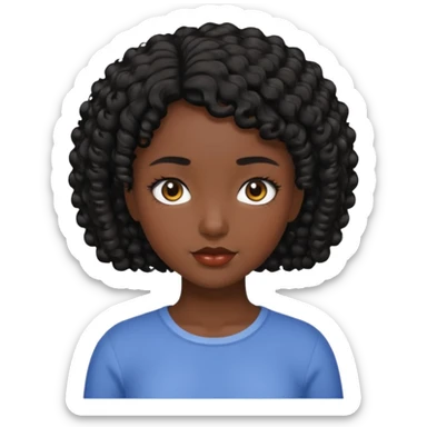 Menina com cabelo cacheado curto sticker