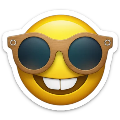 Veneer from troll 3, smile face with star sun glasses sticker