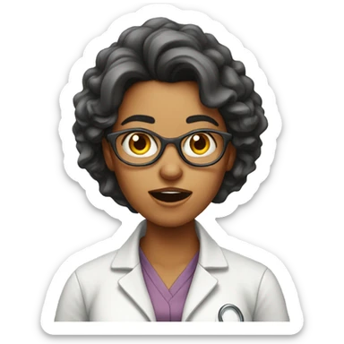 Female Scientist gone mad  sticker