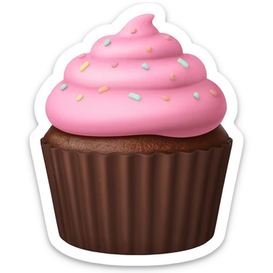 Cupcake with pink icing sticker