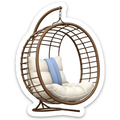 classic hanging chair with big pillows sticker