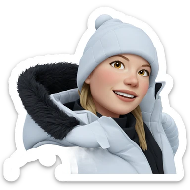 smiling girl in winter coat sticker