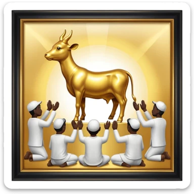 Worshipping golden calf sticker