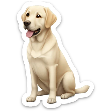 White labrador golden-retriever mix sitting sticker