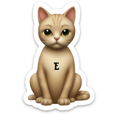 cat's pawn with  ET letters sticker