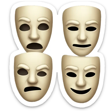 Vintage theater masks scary sticker