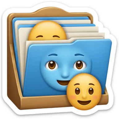Un emoji de gestor de archivos inspirado en hyperos, sin cara y serio sticker