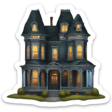 Haunted Victorian house sticker