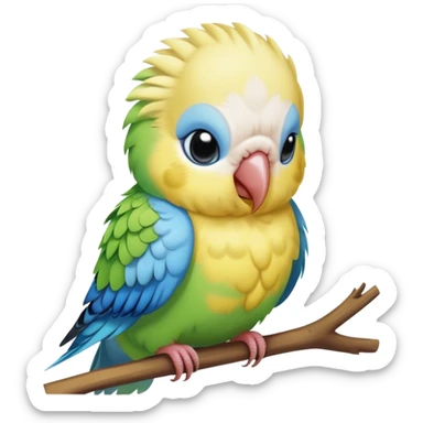 budgie who feels sick sticker
