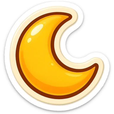 cartoon style sticker, single moon symbol, simple and clear, no text sticker