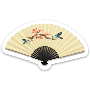 chinese paper fan  sticker