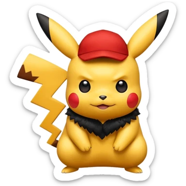 Pikachu color red and black sticker
