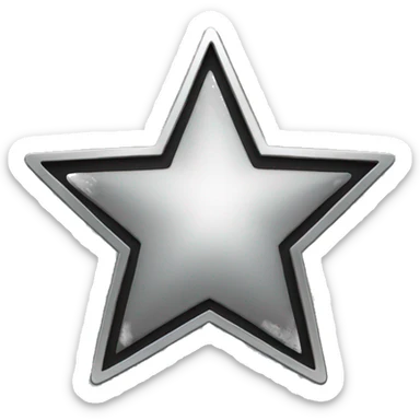 Black star with silver outline sticker