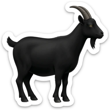 A black goat with black horns sticker