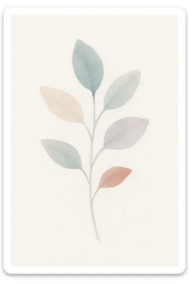 watercolor art style plant sticker