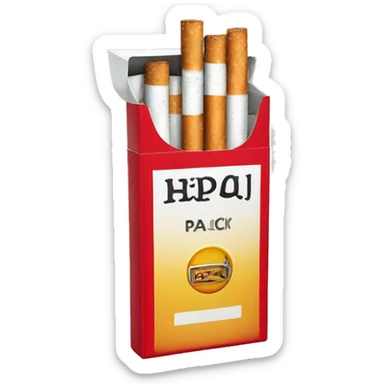 photorealistic pack of cigarettes sticker