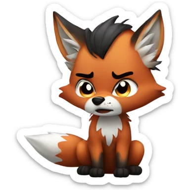 Angry Fox (chibi) sticker