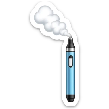 sleek vape pen emitting a small puff of vapor sticker